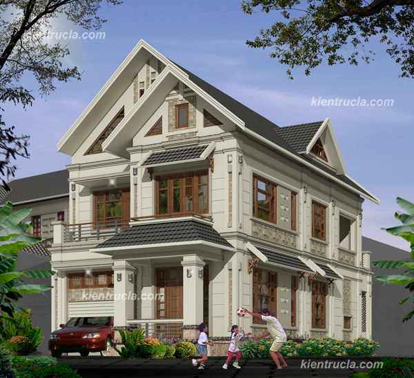 Thiết kế nhà đẹp nhà hướng bắc, diện tích 8,9x27m