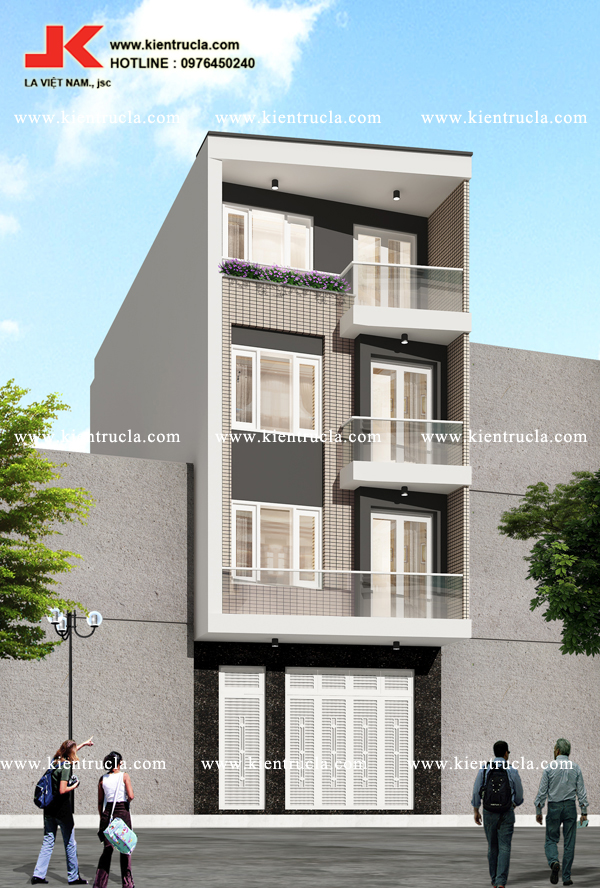MẪU NHÀ ỐNG 4 TẦNG HIỆN ĐẠI NHÀ BÀ MAI