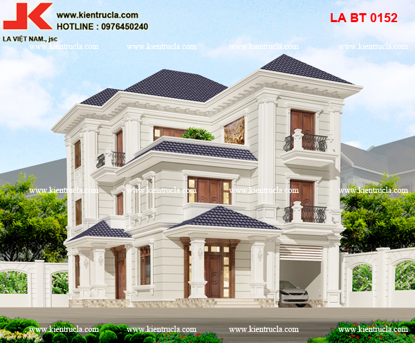 Tư vấn thiết kế kiến trúc nhà đẹp xây biệt thự 3,5 tầng, diện tích đất 292m2