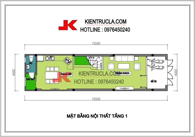 Tư Vấn Thiết Kế Nhà 4x15m