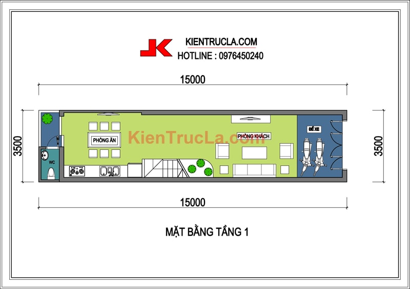 THIẾT KẾ NHÀ 3.5x15M