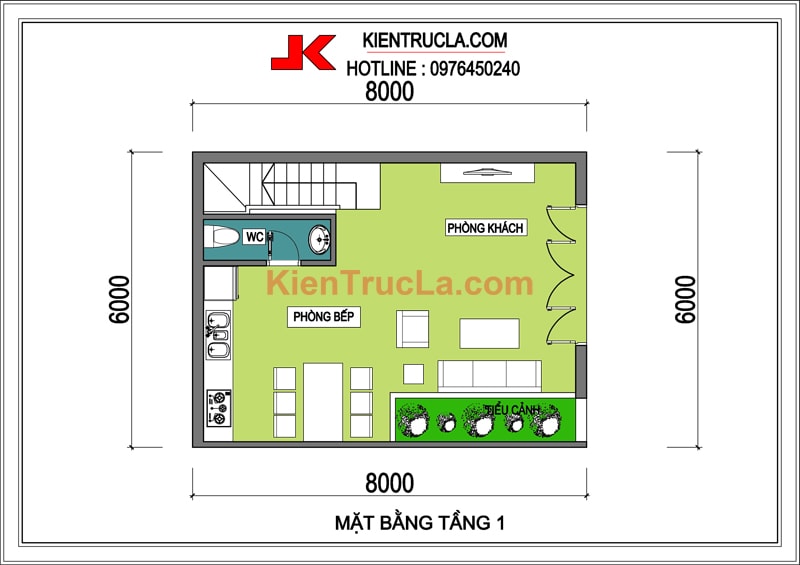 THIẾT KẾ NHÀ 6x8M