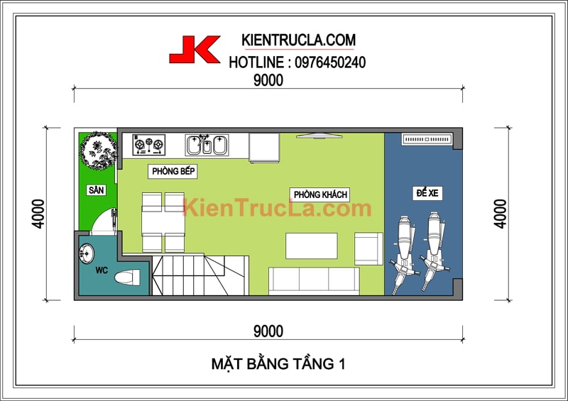 THIẾT KẾ NHÀ 4x9M