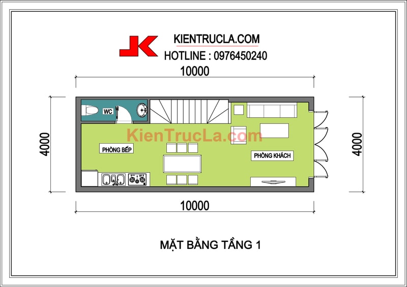 THIẾT KẾ NHÀ 4x10M