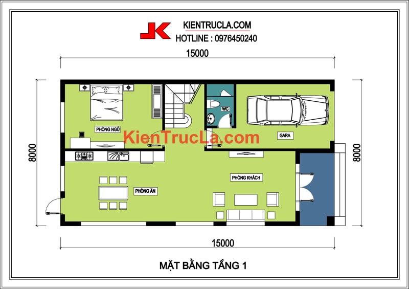 THIẾT KẾ BIỆT THỰ 8x15M