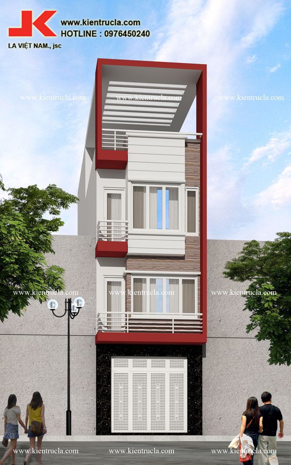 Tư vấn thiết kế kiến trúc nhà đẹp nhà 4 tầng có tầng lửng trên đất 5m x 10m