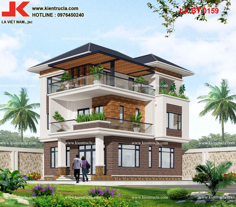 THIẾT KẾ BIỆT THỰ 3 TẦNG HIỆN ĐẠI - BT 0159