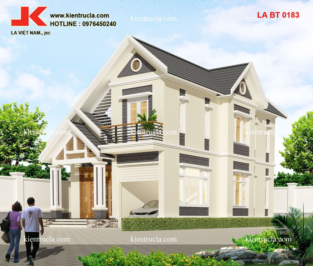 THIẾT KẾ BIỆT THỰ 2 TẦNG HIỆN ĐẠI - BT 0183