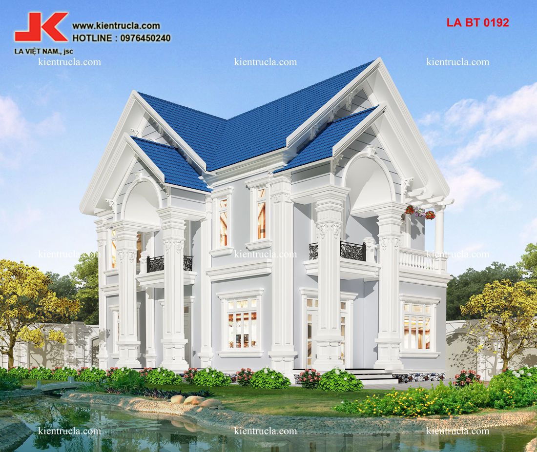 THIẾT KẾ BIỆT THỰ 2 TẦNG PHÁP CỔ - BT 0192