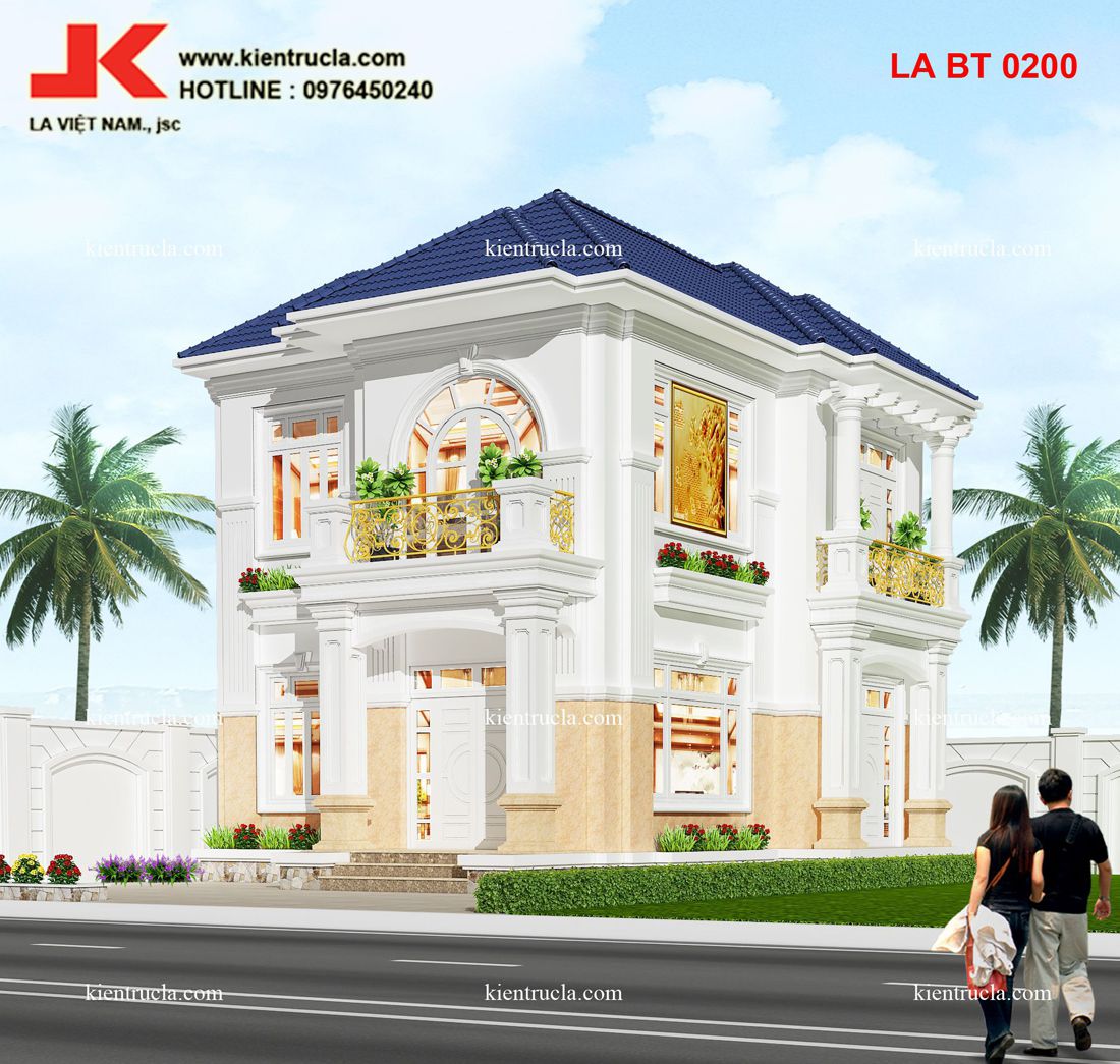 THIẾT KẾ BIỆT THỰ 2 TẦNG KIỂU PHÁP - BT 0200