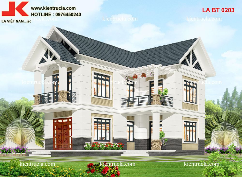 NHÀ VƯỜN 2 TẦNG CHỮ L 100M2- BT 0203