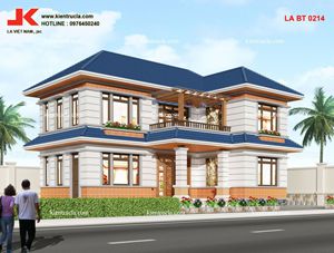 MẪU BIỆT THỰ NHÀ VƯỜN 2 TẦNG MÁI THÁI - BT 0214