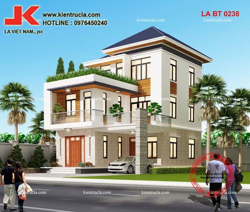 MẪU NHÀ BIỆT THỰ ĐẸP 3 TẦNG HIỆN ĐẠI - BT 0238