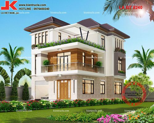 MẪU NHÀ BIỆT THỰ ĐẸP 3 TẦNG HIỆN ĐẠI - BT 0240