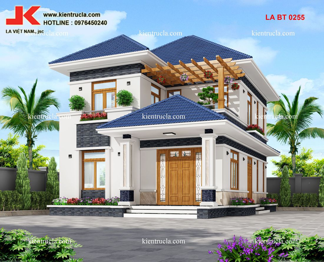 MẪU NHÀ VUÔNG 2 TẦNG ĐẸP - BT 0255