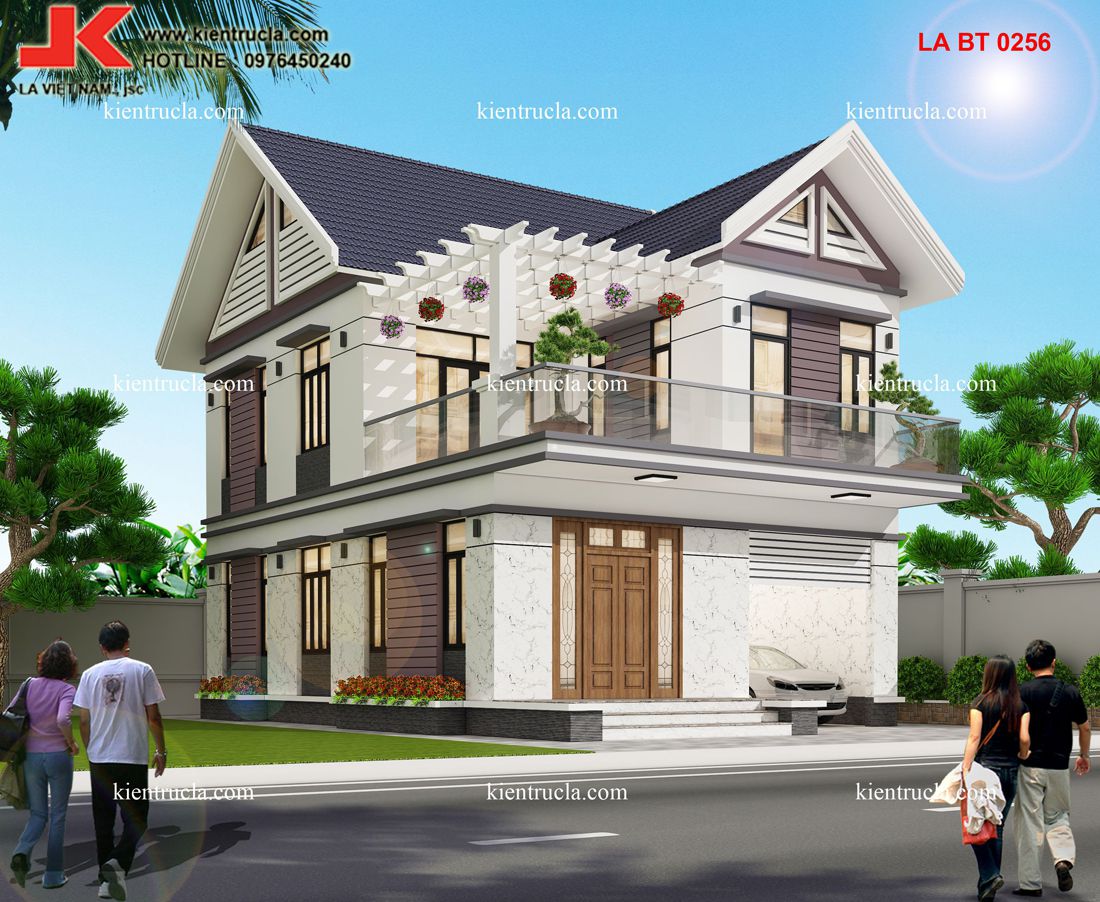 MẪU NHÀ VUÔNG 2 TẦNG ĐẸP - BT 0256