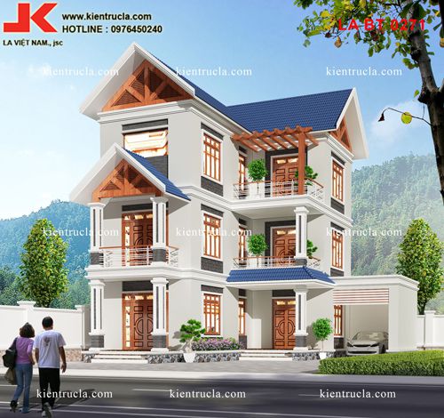 MẪU NHÀ 3 TẦNG CHỮ L - BT 0271